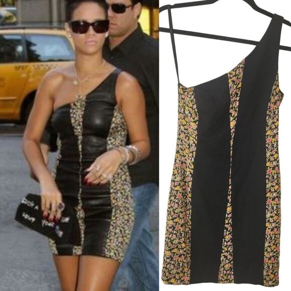 Rag & Bone Made for Barney's Off-the-Shoulder Floral Little Black Dress Mini 0 - Picture 1 of 6